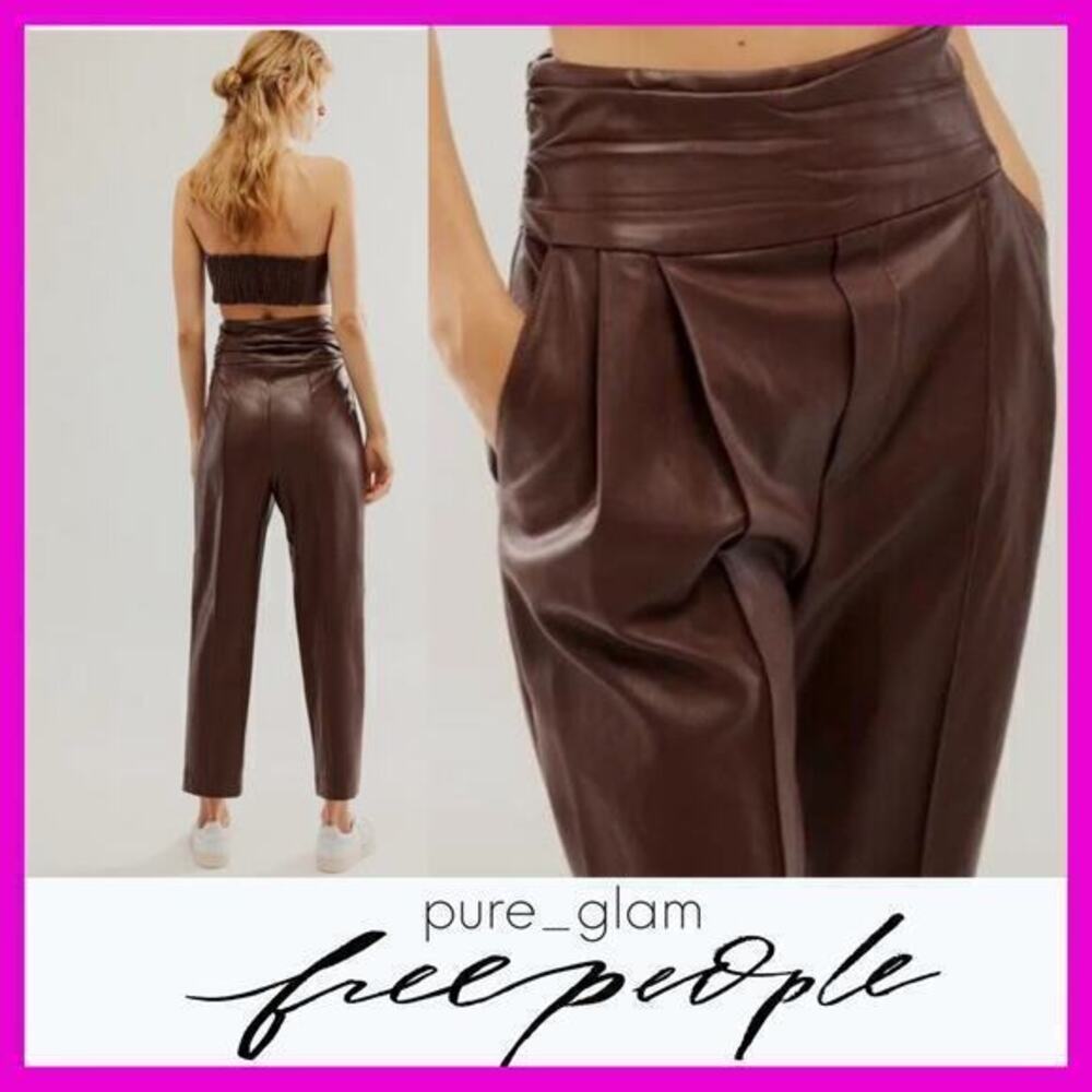 Free People set co-ord vegan leather high rise